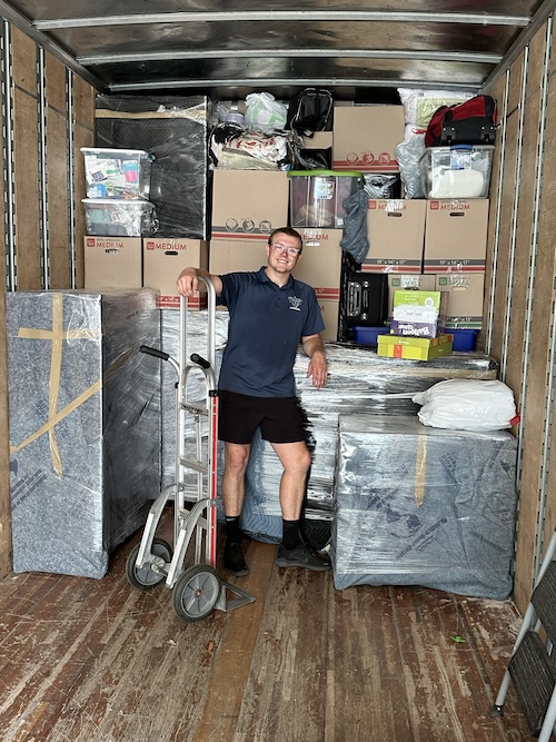 Mover smiling